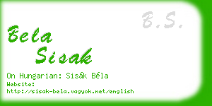 bela sisak business card